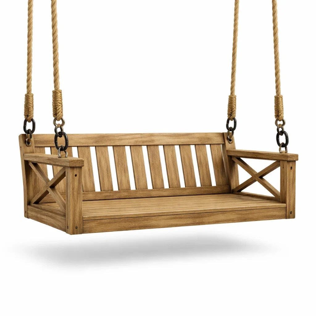Balancelle en bois avec cordes