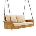 Balancelle en rotin avec coussins en polyester beige