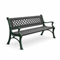 Banc de Jardin en Plastique Vert et Noir avec Dossier en Treillis