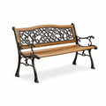 Banc de Jardin en Bois et Fonte Marron 120cm