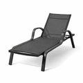 Chaise longue en aluminium et textilène Noir