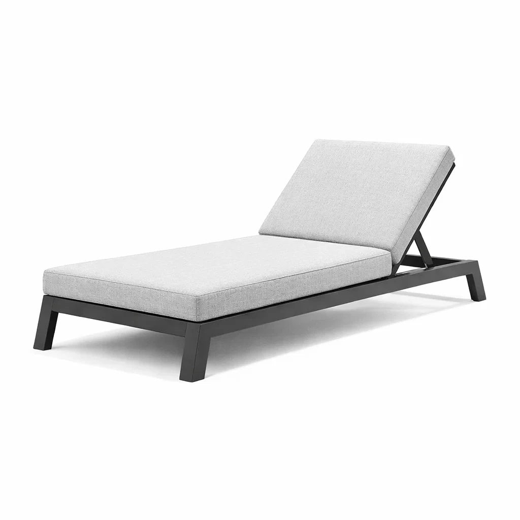 Chaise Longue Aluminium et Tissu Gris