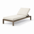 Chaise Longue de Jardin Réglable en Aluminium et Tissu Polyester Écru
