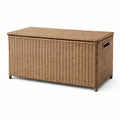 Coffre de rangement en rotin synthétique et acier 120x60x50cm