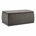 Coffre de Rangement en Résine Tressée Polypropylène Gris Extérieur