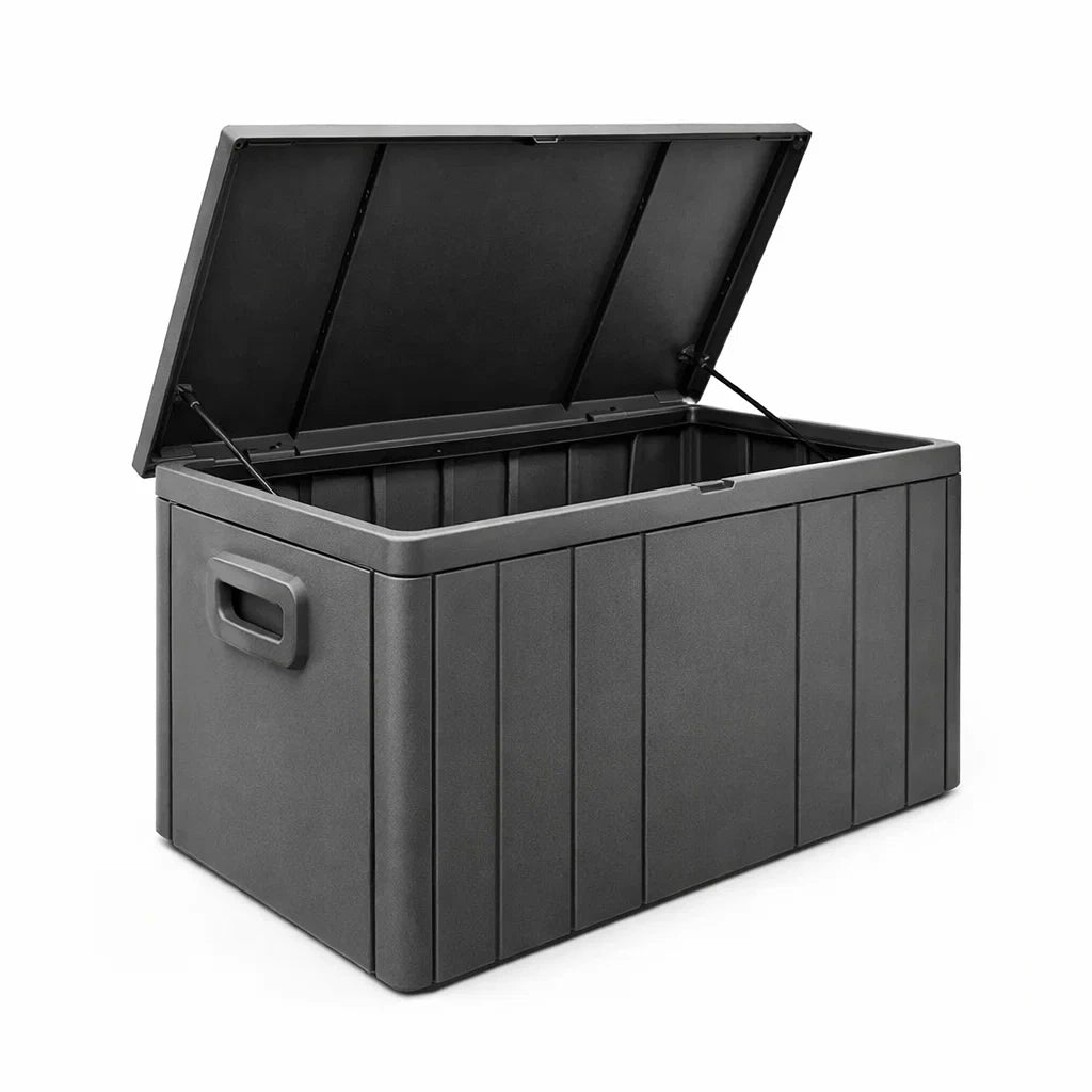 Coffre de rangement extérieur en polypropylène gris