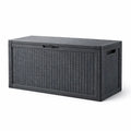 Coffre de Rangement en Résine Tressée Anthracite
