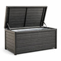 Coffre de rangement extérieur en plastique gris