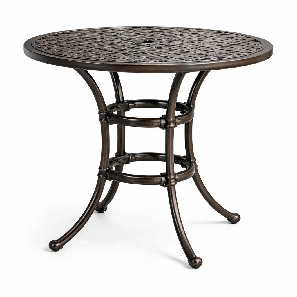 Table ronde en aluminium bronze 100 cm