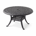 Table de jardin ronde en aluminium noir ajouré