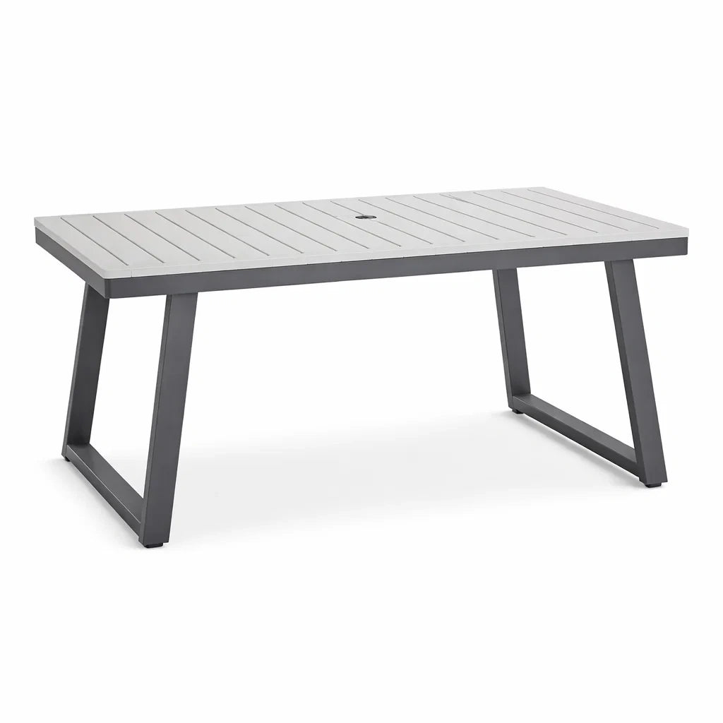 Table de jardin en aluminium avec plateau en composite gris 200x100 cm