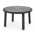 Table de jardin en bois et résine tressée ronde 120 cm