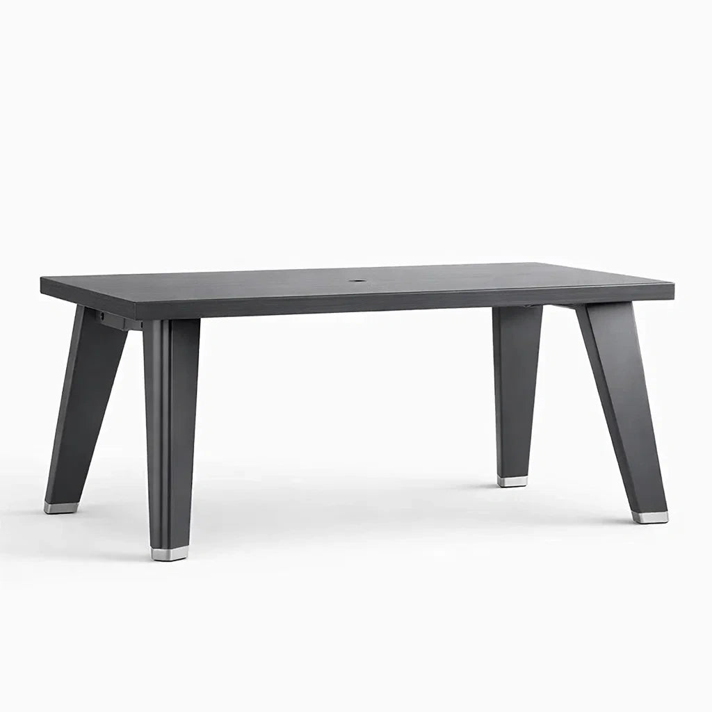 Table de jardin en métal gris 180x90x75 cm