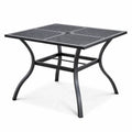 Table de jardin en métal noir avec surface perforée 90x90x74 cm