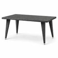 Table de jardin en résine tressée avec structure en acier