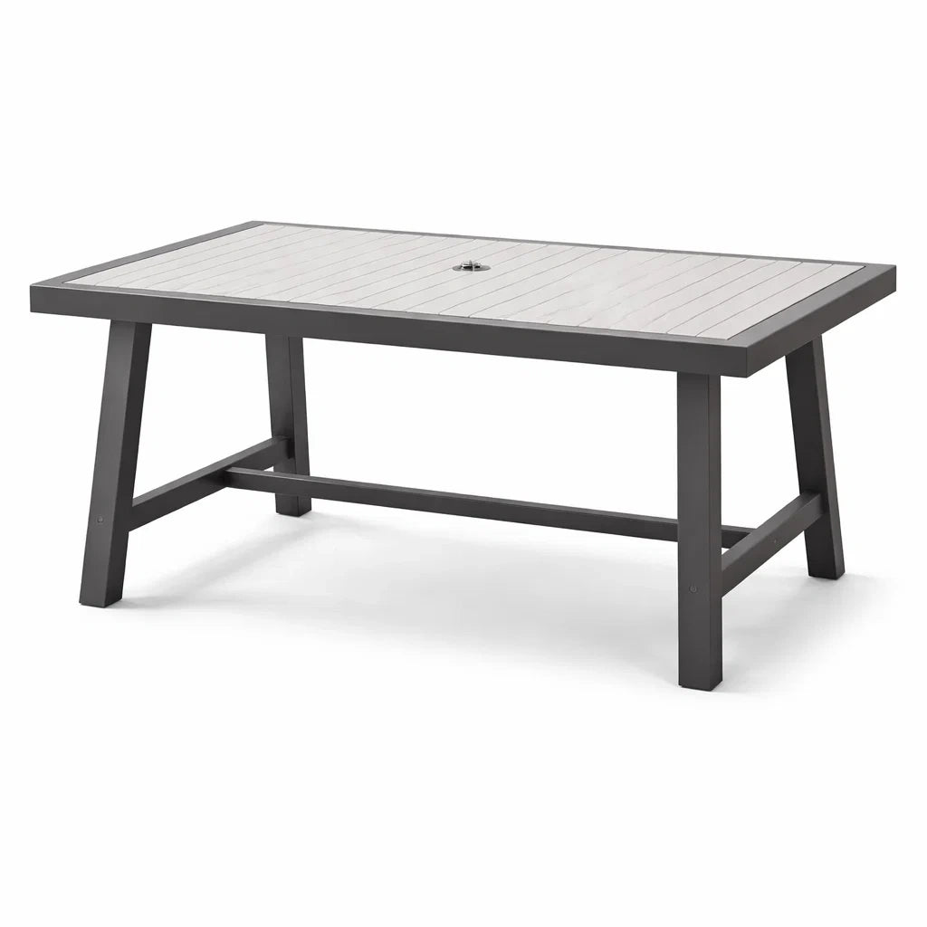 Table de jardin en aluminium et bois composite 150x90x75 cm