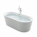 Baignoire autoportante en acrylique blanc et gris 170x75x58 cm