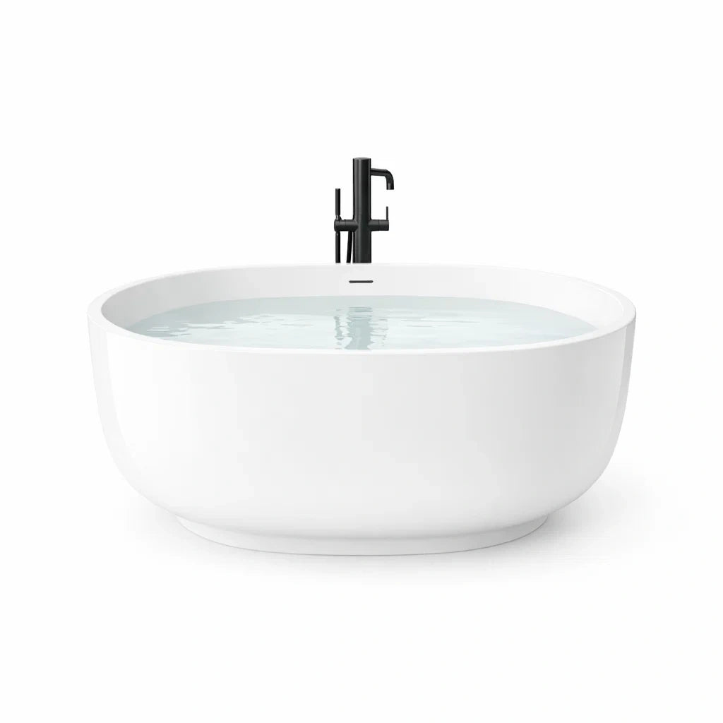 Baignoire Autonome en Acrylique Blanc Ovale